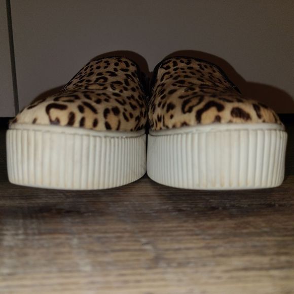 Halogen Leopard Print Calf Hair Platform Slip on Sneakers - Picture 8 of 14